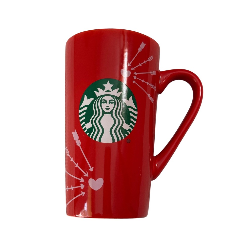 Starbucks Valentines Day Red Heart Arrows Ceramic Coffee Mug‎ 16oz 2020 Siren